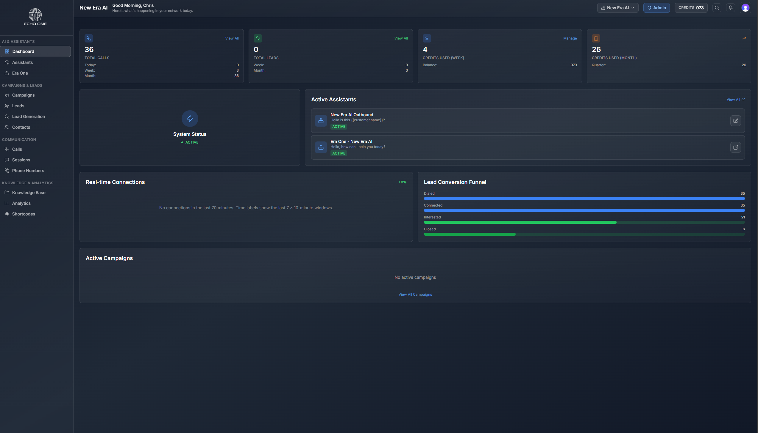 Echo One Dashboard